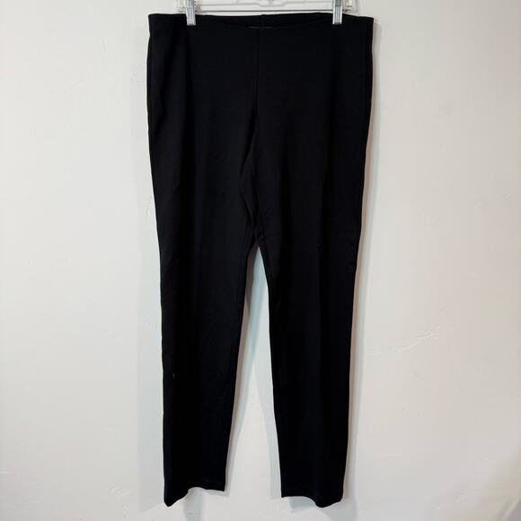 Eileen Fisher Women's Pants Pull On Stretch Straight Leg Tapered Black 14 - Picture 1 of 9